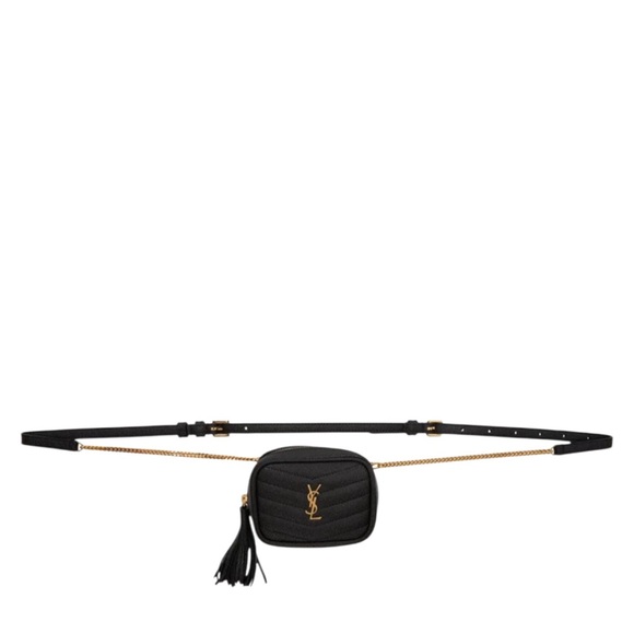 MSRP$1195 NWT! BNIB! YSL Saint Laurent Lou Baby Quilted Grain de Poudre Belt Bag - Picture 2 of 16